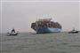 Grundstødt containerskib fra Mærsk er trukket fri