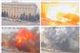Et russisk missil rammer tirsdag morgen rådhuset i Kharkiv i det nordøstlige Ukraine. Missilet kan anes lige over taget, i sekundet før det rammer og eksploderer. Mindst 10 mennesker meldes dræbt i byen.