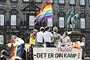 Kastede med sten mod politi under homoparade