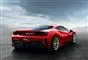 En rød Ferrari bagfra