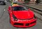 En smadret rød Ferrari