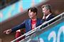 Prins Christian ses her med sin far, kronprins Frederik, på Wembley i London sidste år, hvor Danmark spillede EM-semifinale mod England. (Arkivfoto).