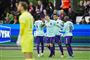 fodboldspillere i aktion 