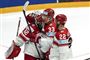 ishockeyspillere set ovenfra