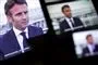 den franske Emmanuel Macron optræder på tv-skærm