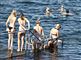 badegæster på badebro