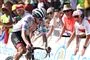 En cykelrytter knokler derudaf