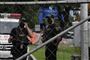 Politiet ses her til stede ved Ateneo de Manila-universitetet, 