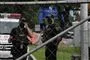 Politiet ses her til stede ved Ateneo de Manila-universitetet, 
