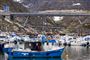 fiskebåde i havn i grønland