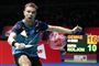 badmintonspiller i aktion