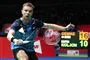badmintonspiller i aktion