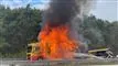 lastbil i flammer