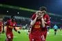 fodboldspillere fra FCN jubler