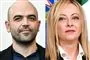 Giorgia Meloni og  Roberto Saviano