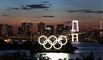 de olympiske ringe står i vandet i tokyo