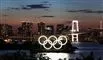 de olympiske ringe står i vandet i tokyo