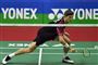 badmintonspiller i aktion