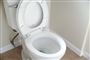 Et toilet med brættet oppe