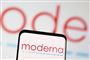 Modernas logo på en mobiltelefon