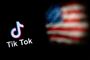 TikTok-logo og det amerikanske flag