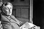 Sort hvid billede af Agatha Christie