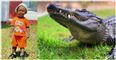 En lille dreng og en alligator