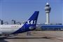 sas logo på fly