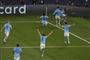 Manchester City-spillere jubler efter kampens enlige mål.