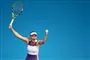 kvindelig tennisspiller i aktion