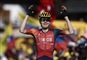 en cykelrytter jubler