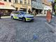 Politibil ved afspærring