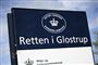skilt foran Retten i Glostrup 