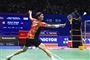 badmintonspiller i aktion