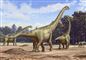 Dinosaurer i et landskab