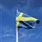 Et svensk flag vajer i vinden.
