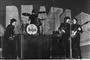 Et billede med The Beatles i sort/hvid
