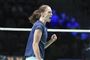 badmintonspiller i aktion