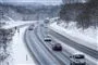Sne på en motorvej
