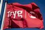 Et flag med logo