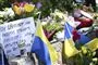 blomster lagt ved gerningssted