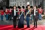 Grev Nikolai, prinsesse Marie, prins Joachim og grev Felix i gallatøj.