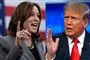 sammensat billede af Kamala Harris og Donald Trump