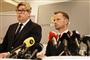 Justitsminister Peter Hummelgaard (S) og Sveriges justitsminister, Gunnar Strömmer, orienterer på et pressemøde i Justitsministeriet om indsatsen mod bandekriminalitet onsdag den 21. august 2024.