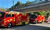 brandbiler ved en togstation