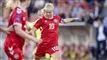 fodboldspillere i aktion