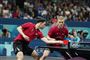 bordtennisspillere i aktion