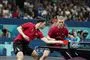 bordtennisspillere i aktion