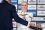 Julie Leth vandt lørdag VM-guld i parløb med Amalie Dideriksen.