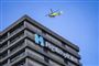 helikopter flyver over Rigshospitalet